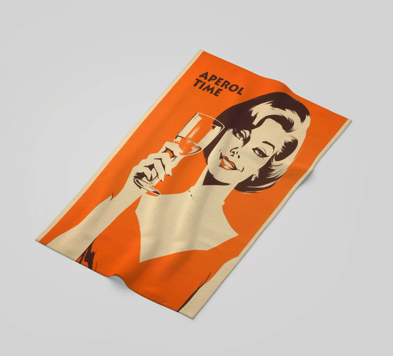 Aperol Time | Poster retrò anni '60 in arancione telo mare da Autofocus