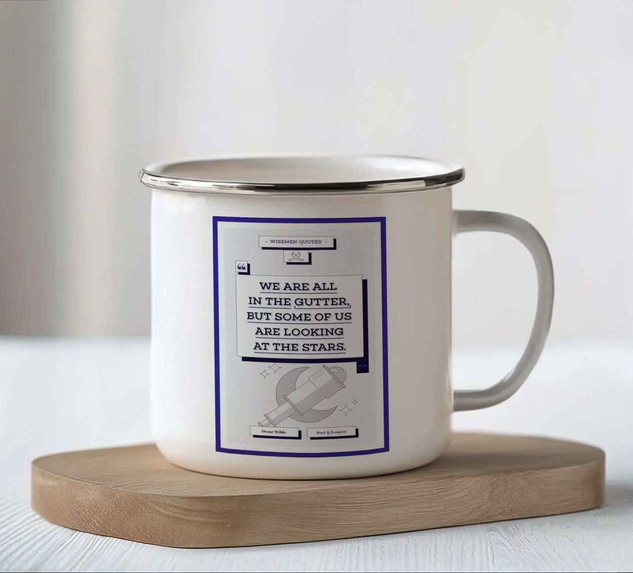 Oscar Wilde tazza in smalto da Aycan Elijah Yilmaz