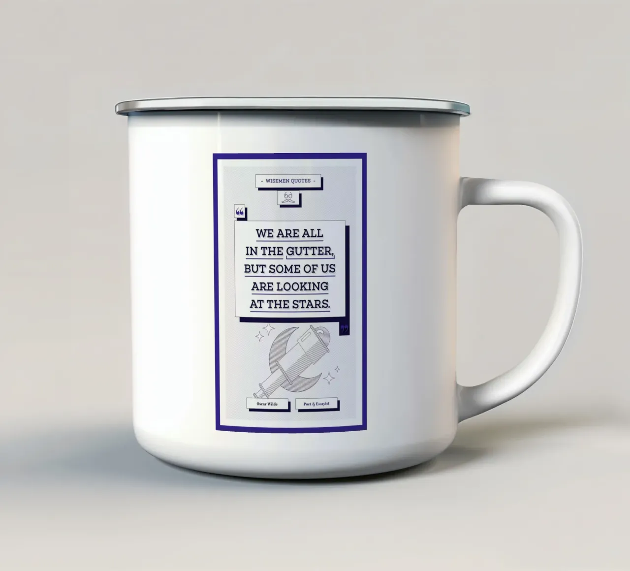 Oscar Wilde tazza in smalto da Aycan Elijah Yilmaz