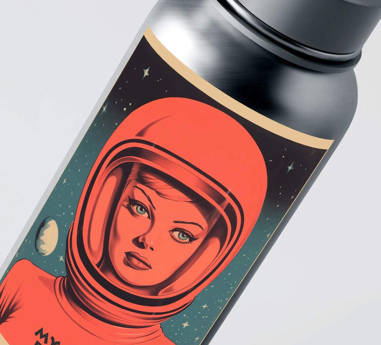 My Own Planet | Ritratto introverso di una donna in tuta spaziale adesivo da Autofocus