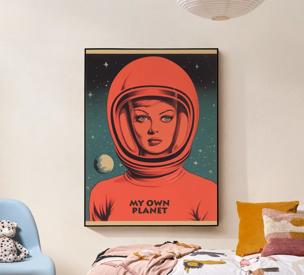 My Own Planet | Introvertiertes Frauenportrait im Raumanzug Acryl-Glas von Autofocus