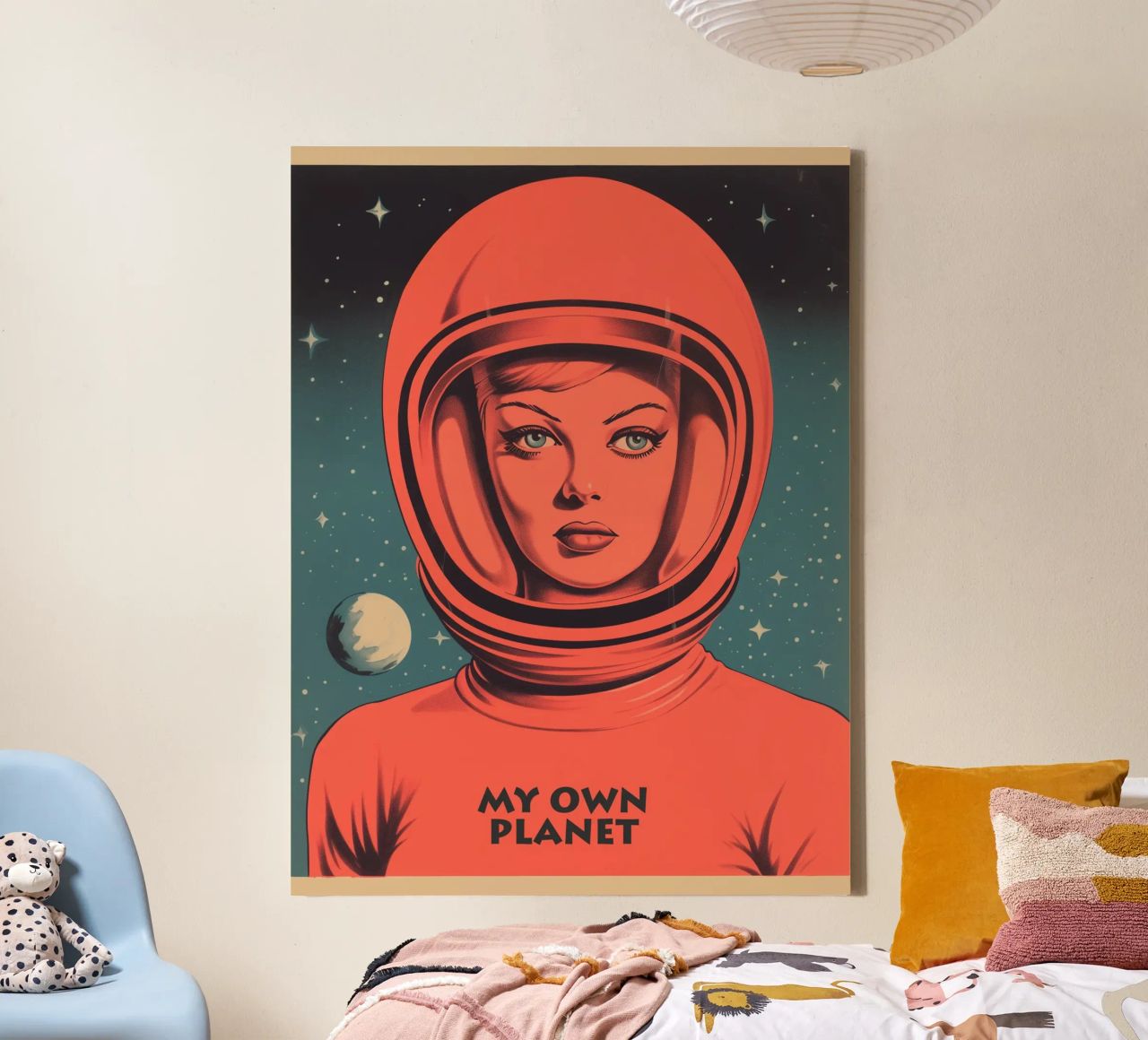 My Own Planet | Ritratto introverso di una donna in tuta spaziale tela da Autofocus