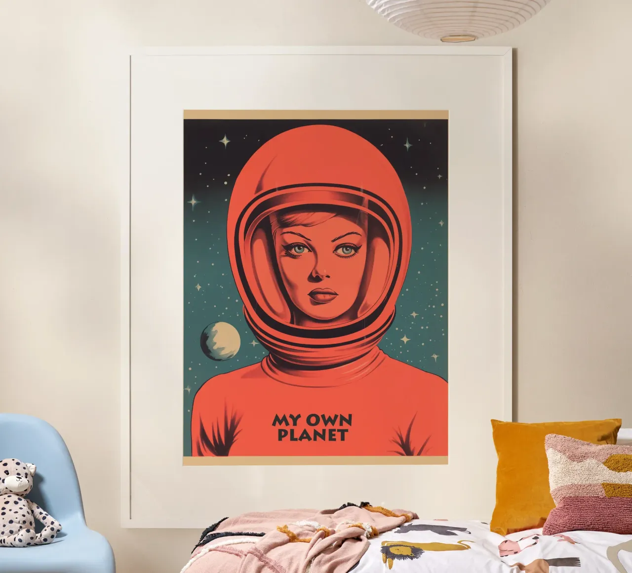 My Own Planet | Ritratto introverso di una donna in tuta spaziale carta hahnemühle da Autofocus