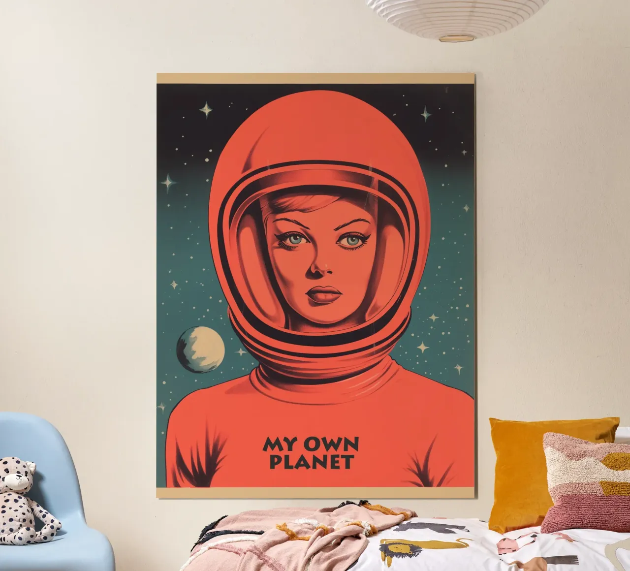 My Own Planet | Ritratto introverso di una donna in tuta spaziale carta hahnemühle da Autofocus