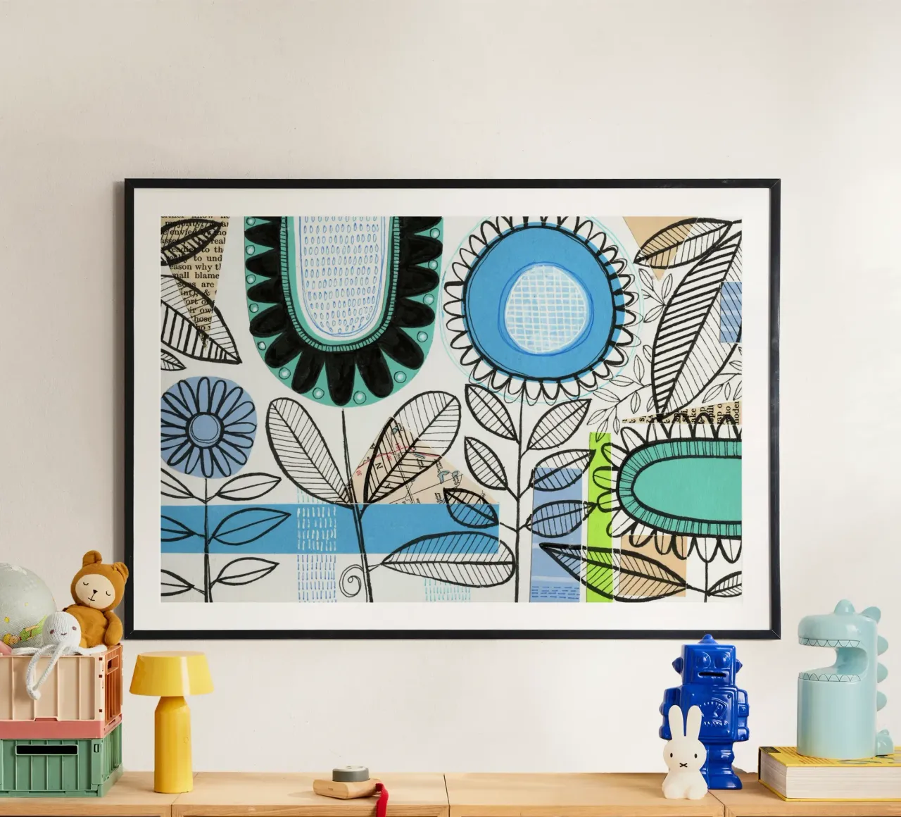 Susan Black - Collage botanico 06 poster da The Artcircle