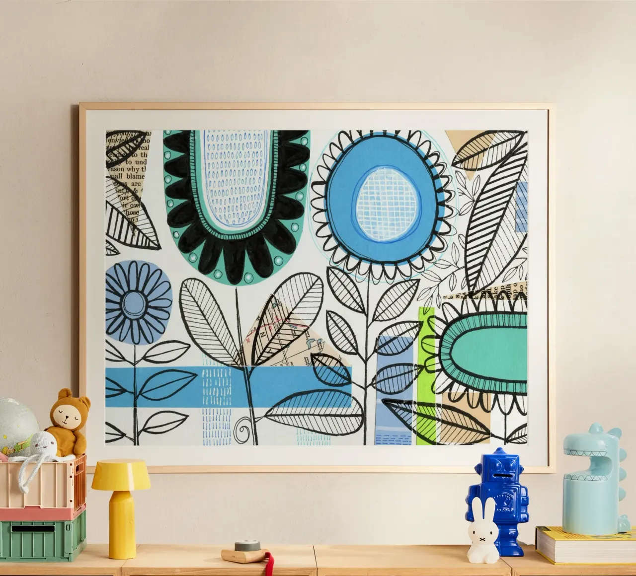 Susan Black - Collage botanico 06 poster da The Artcircle