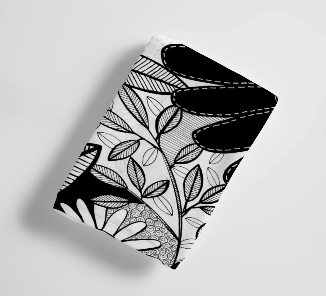 Susan Black - Giardino botanico bianco nero asciugamano da bagno da The Artcircle
