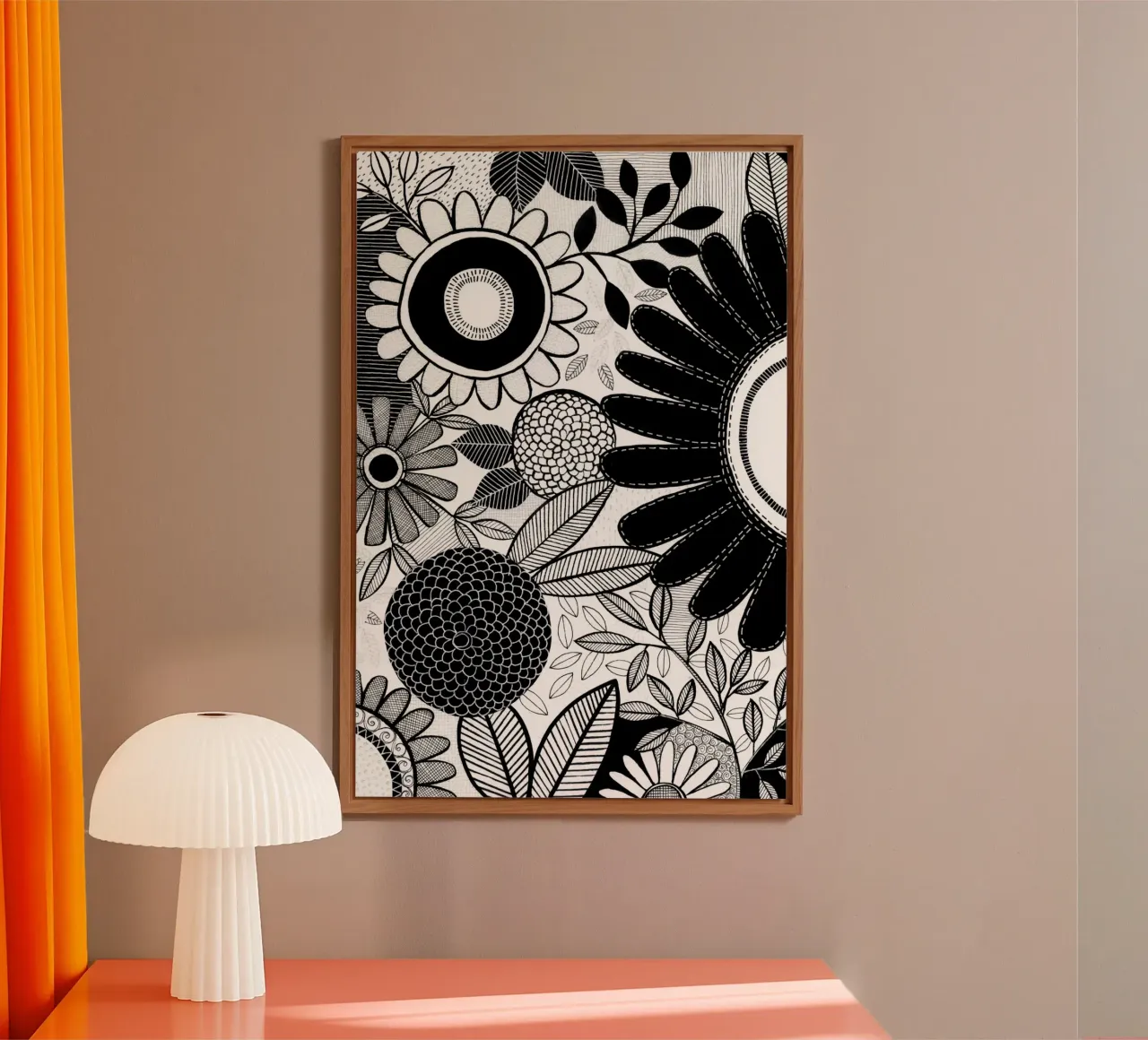 Susan Black - Giardino botanico bianco nero alluminio dibond da The Artcircle