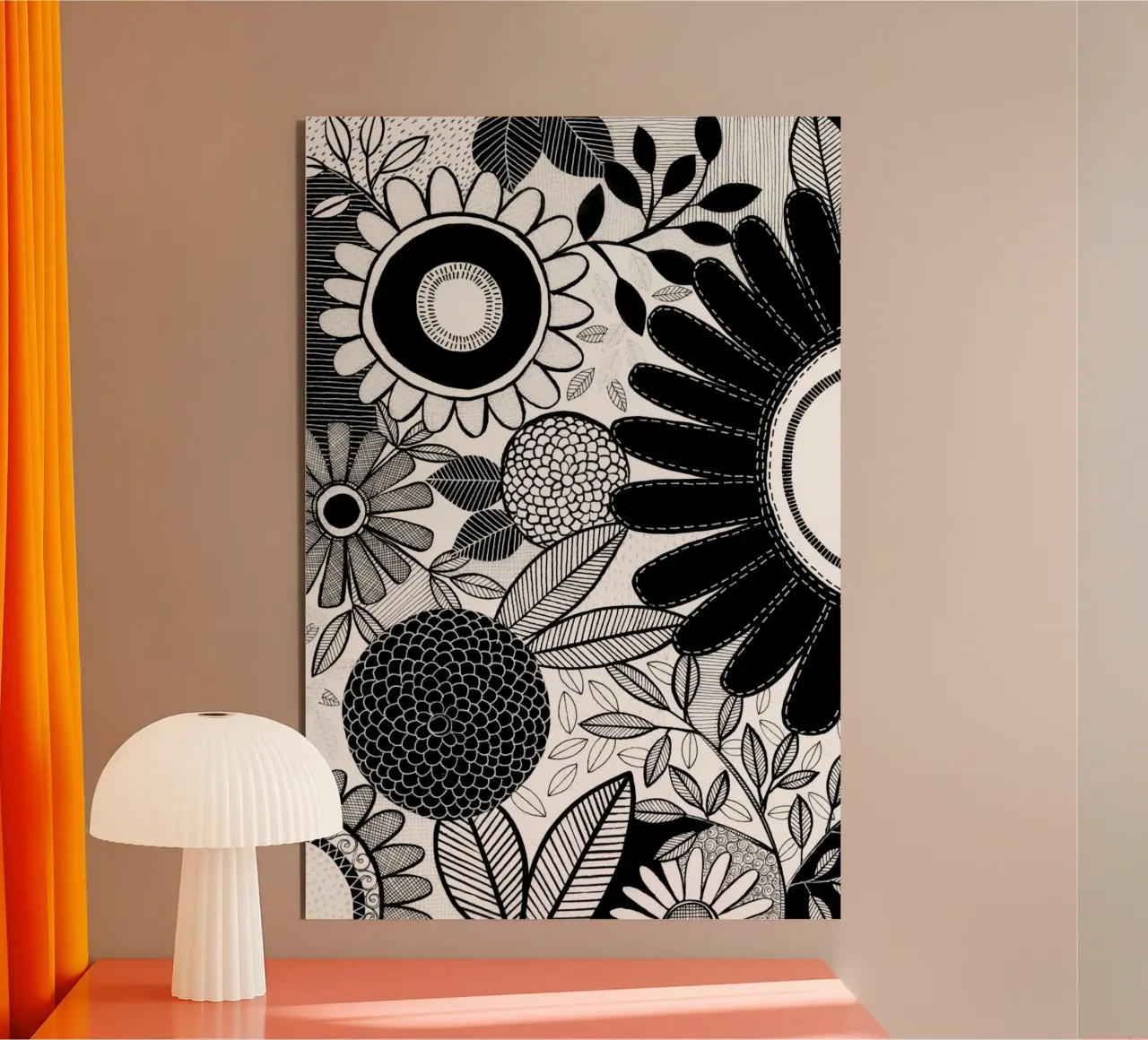 Susan Black - Giardino botanico bianco nero alluminio dibond da The Artcircle