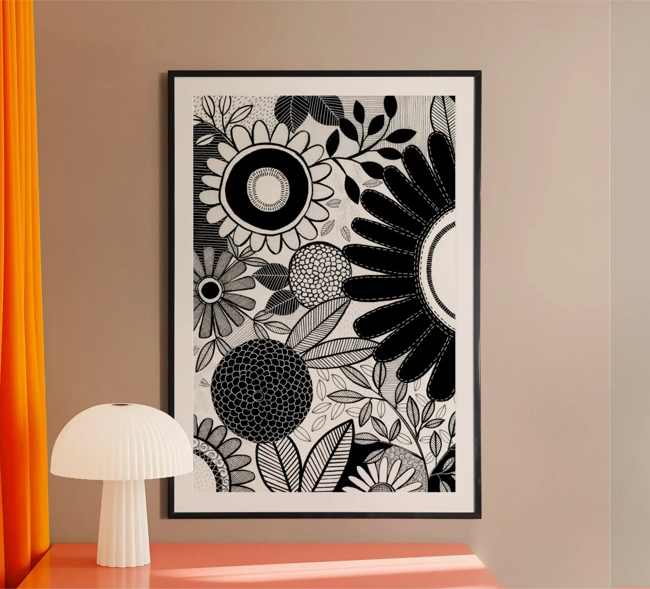 Susan Black - Giardino botanico bianco nero carta hahnemühle da The Artcircle