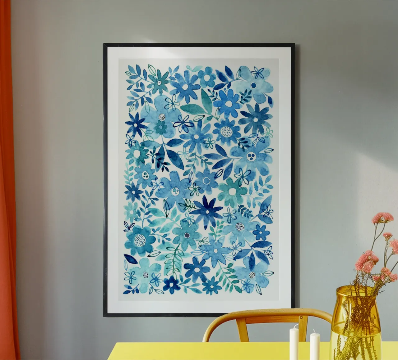 Susan Black - Giardino botanico - Fiori blu poster da The Artcircle