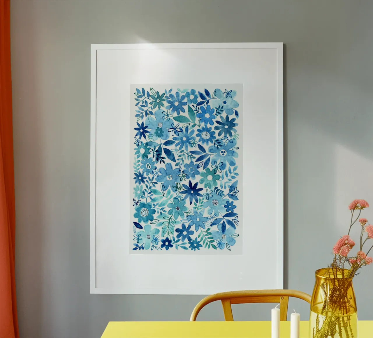 Susan Black - Giardino botanico - Fiori blu poster da The Artcircle