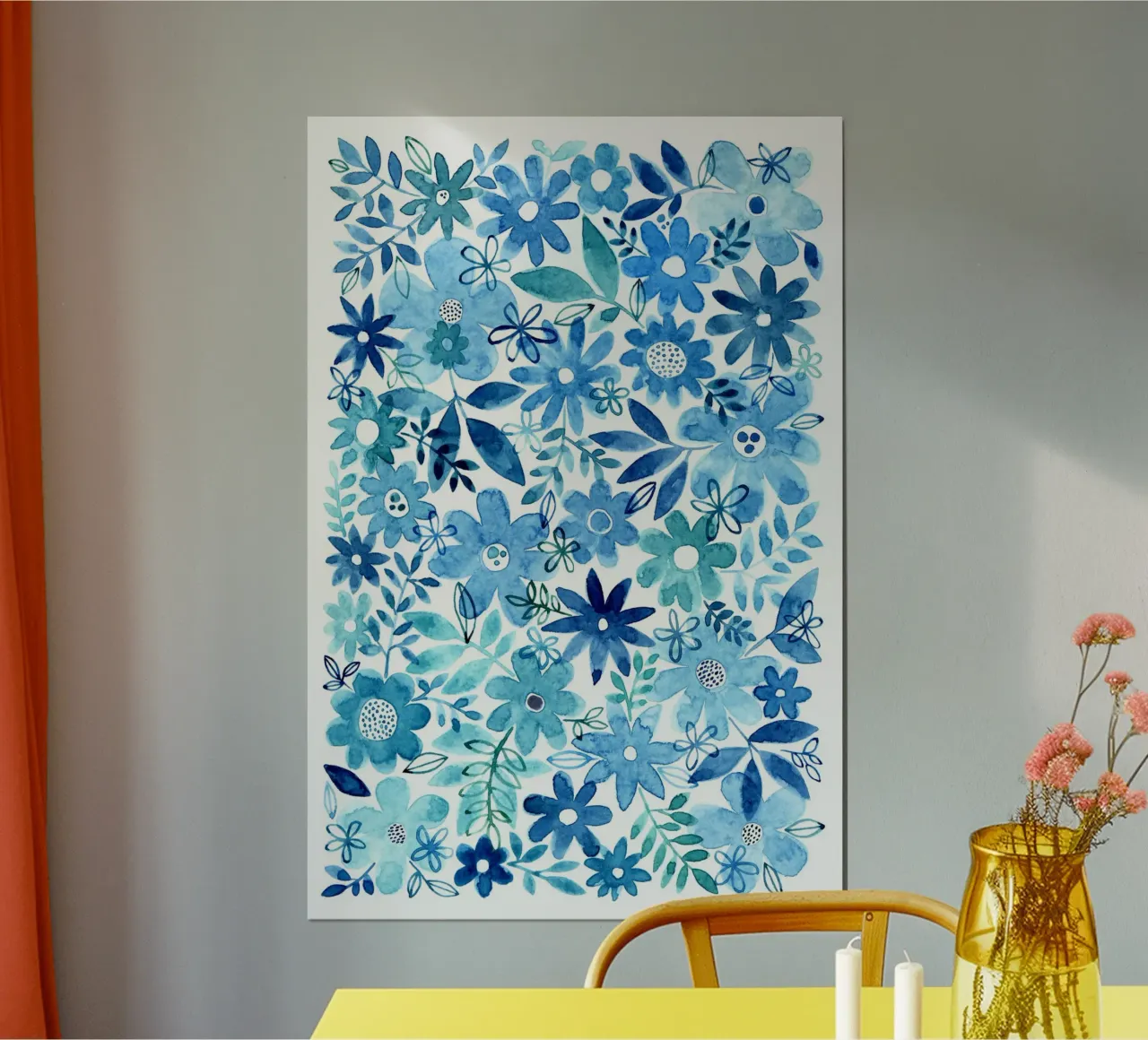 Susan Black - Giardino botanico - Fiori blu poster da The Artcircle
