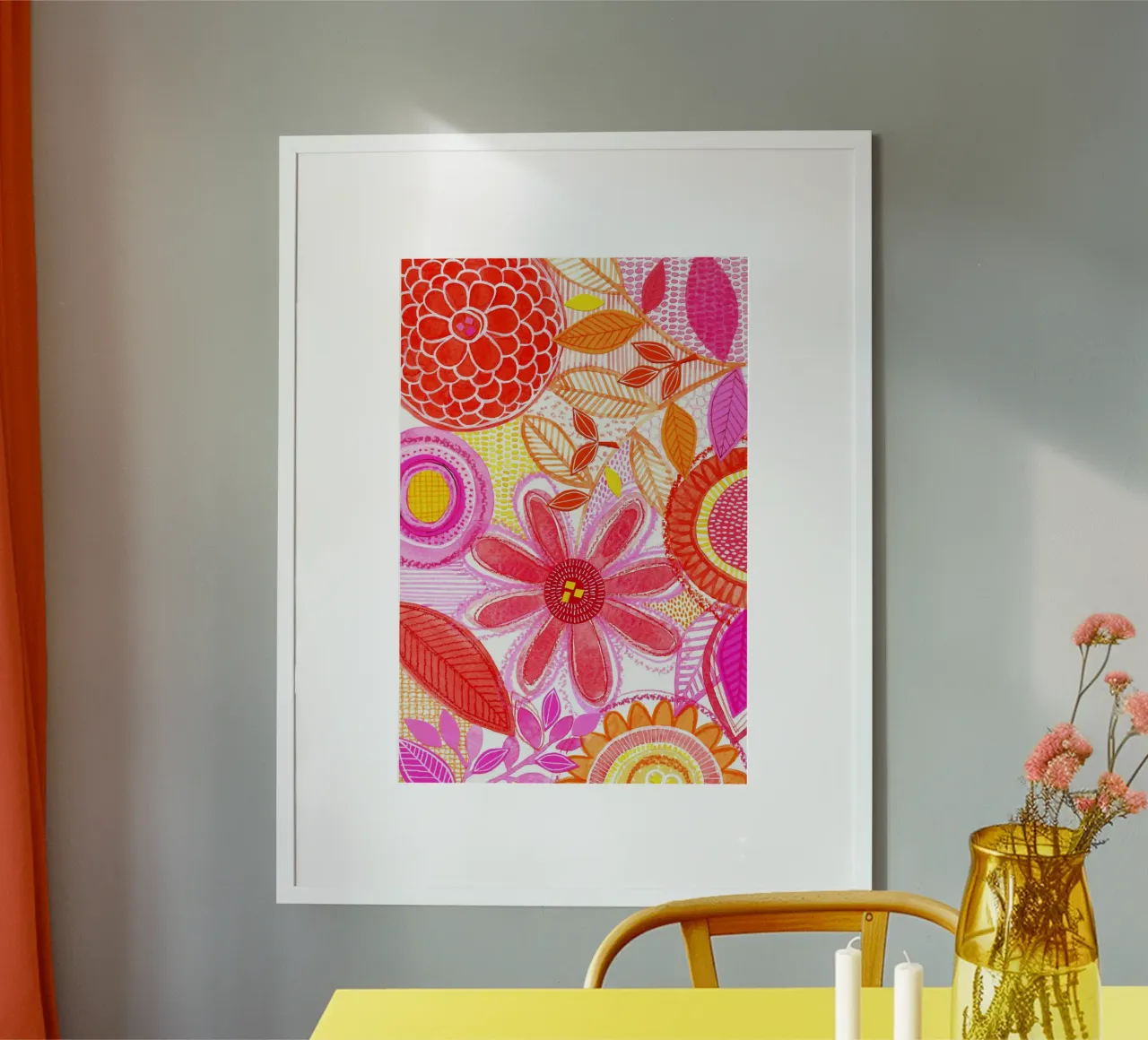 Susan Black - Giardino botanico Candy Crush poster con telaio in plastica da The Artcircle