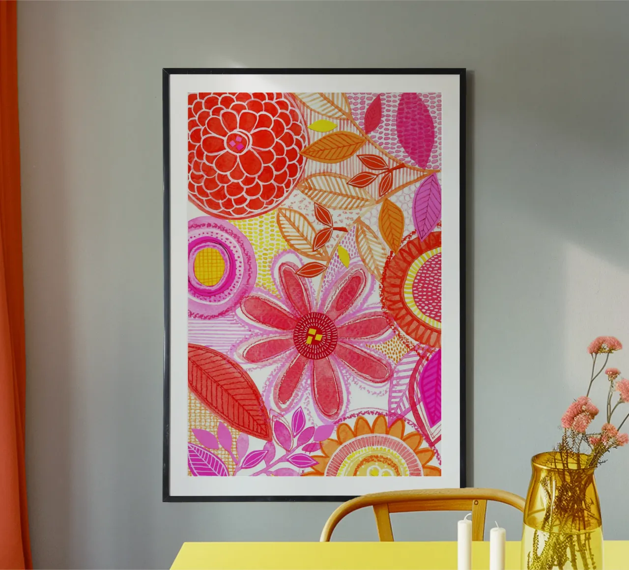 Susan Black - Giardino botanico Candy Crush poster con telaio in plastica da The Artcircle
