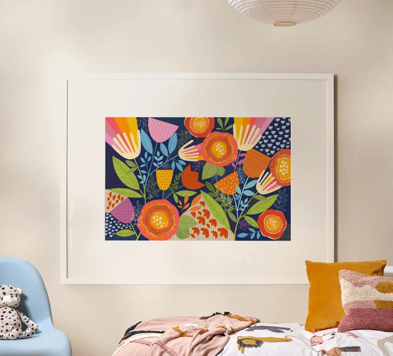 Susan Black - Botanica multicolore poster con telaio in legno da The Artcircle