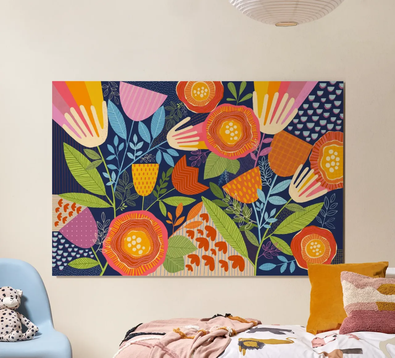 Susan Black - Botanica multicolore poster con telaio in legno da The Artcircle