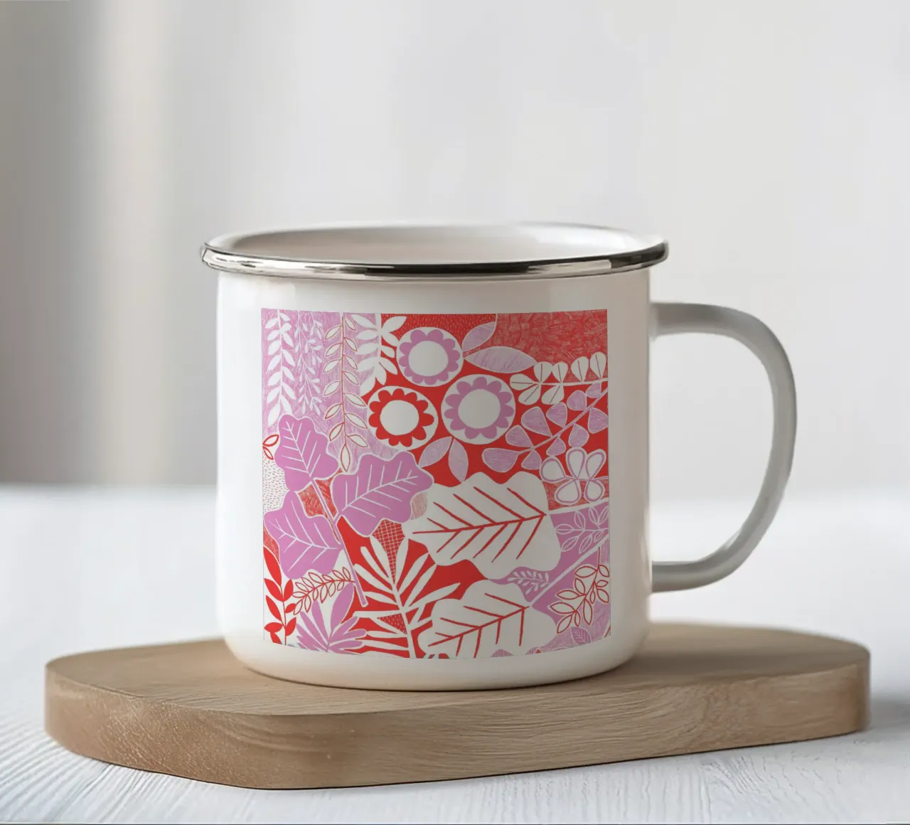 Susan Black - Rosso lilla botanico tazza in smalto da The Artcircle