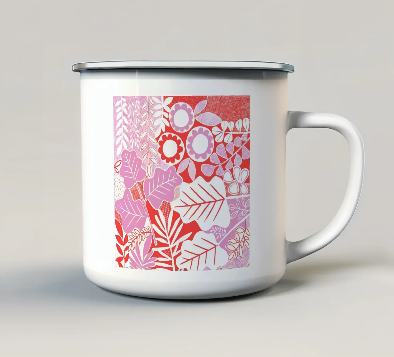 Susan Black - Rosso lilla botanico tazza in smalto da The Artcircle