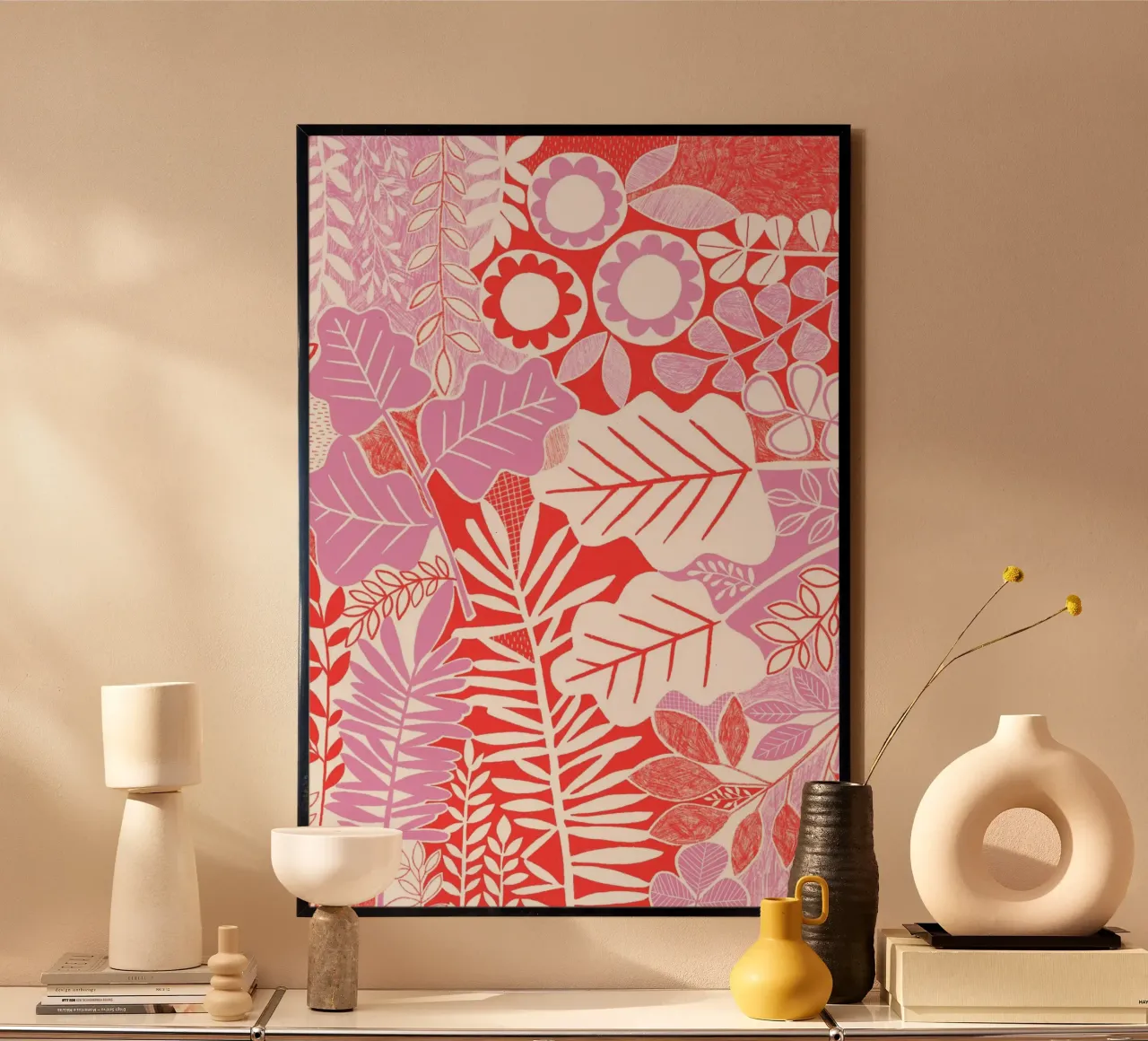 Susan Black - Rosso lilla botanico poster da The Artcircle