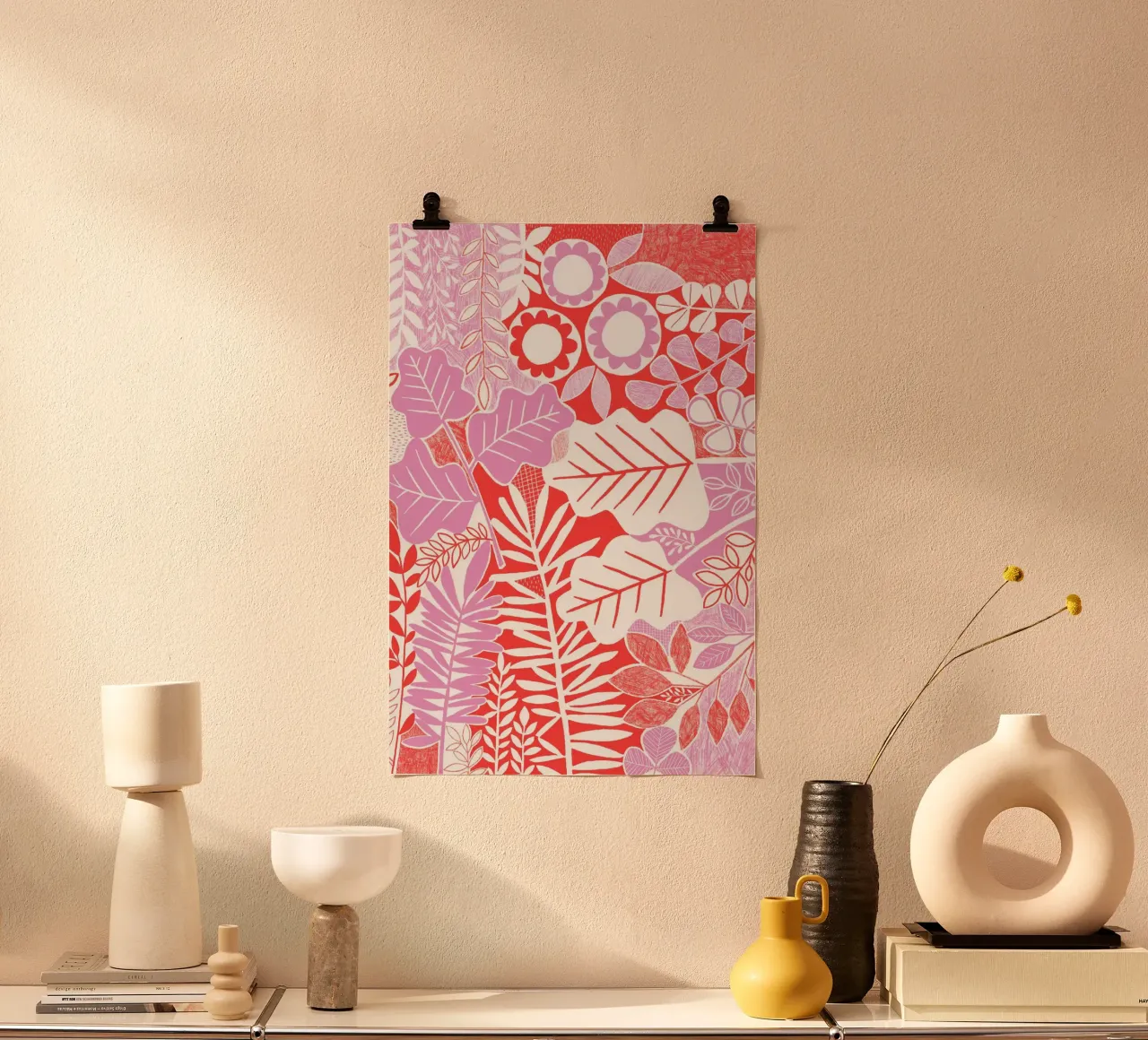 Susan Black - Rosso lilla botanico poster da The Artcircle