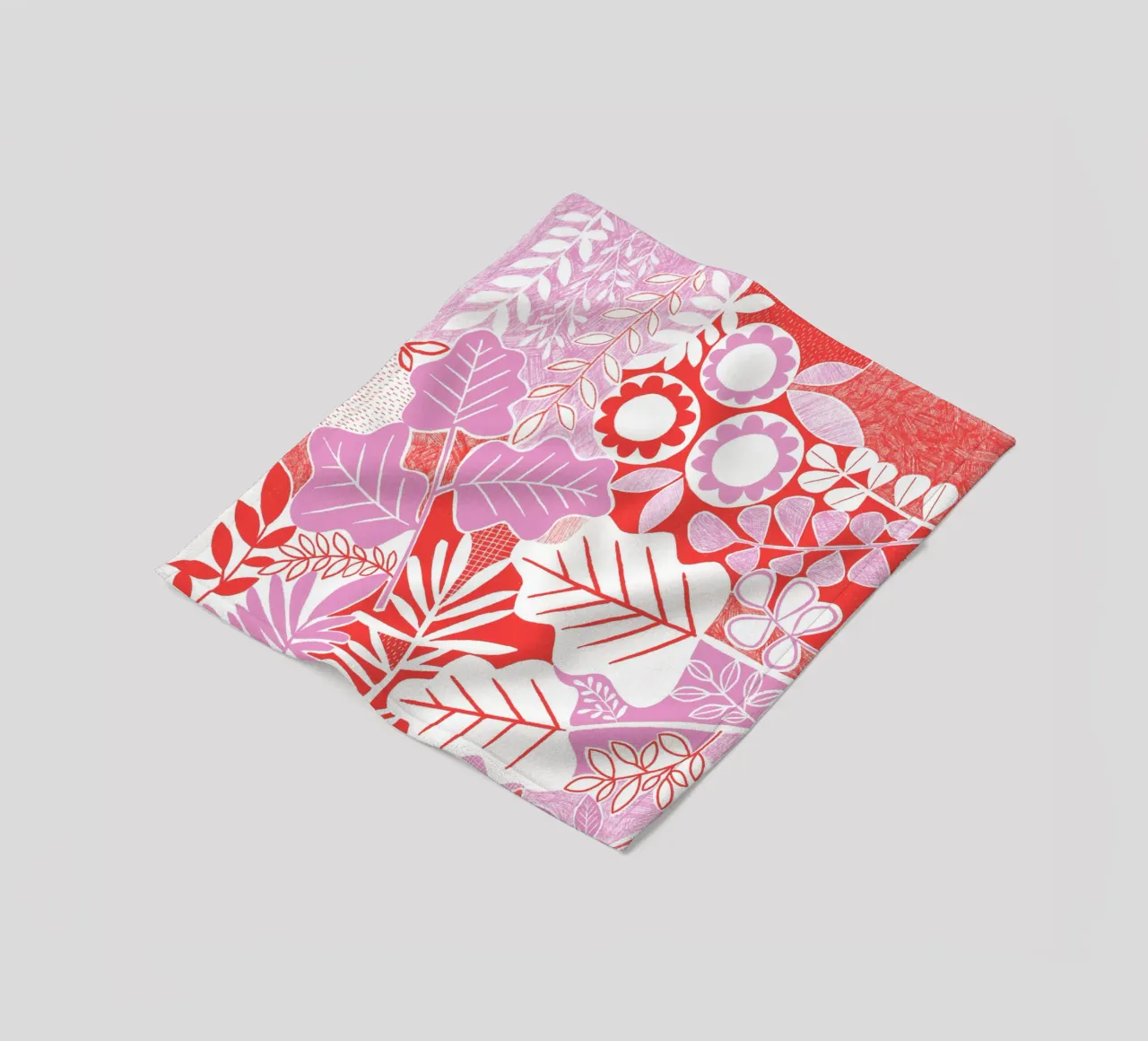 Susan Black - Rosso lilla botanico coperta in pile da The Artcircle