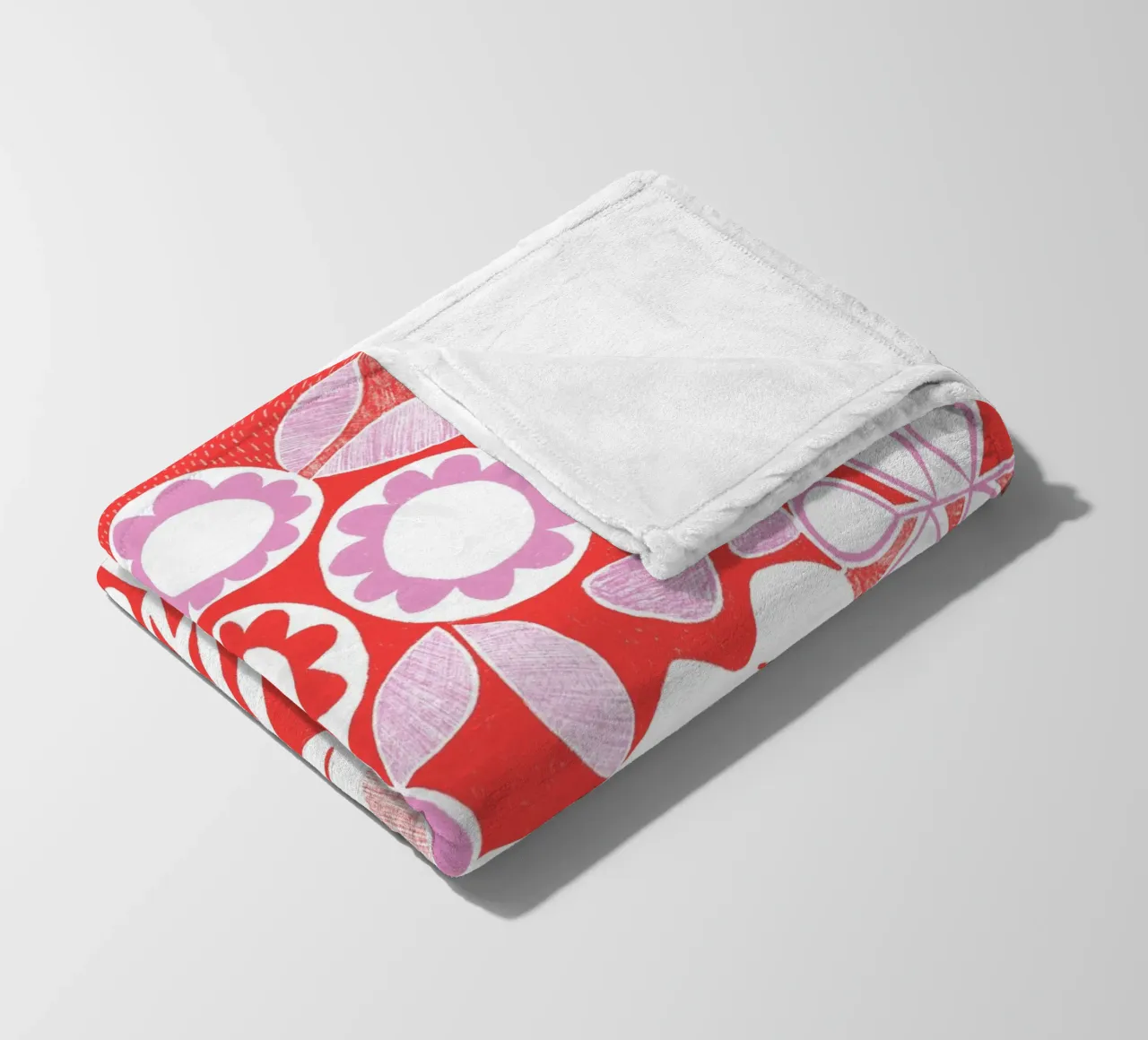 Susan Black - Rosso lilla botanico coperta in pile da The Artcircle