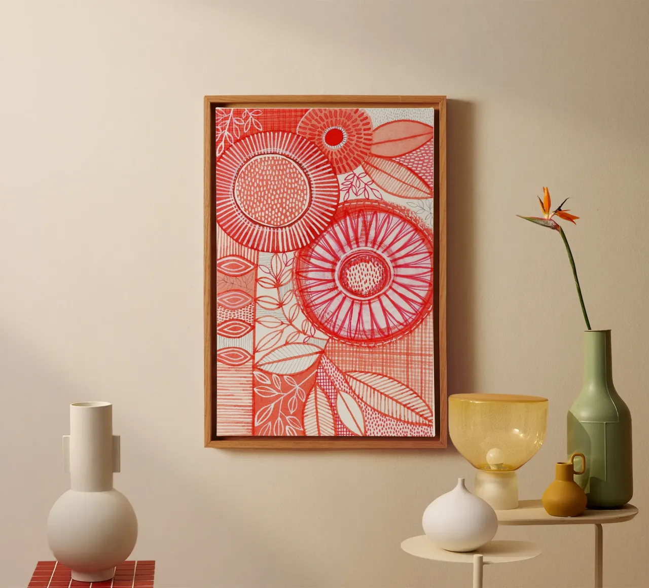 Susan Zwart - Botanisch 01 canvas met Baklijst van The Artcircle