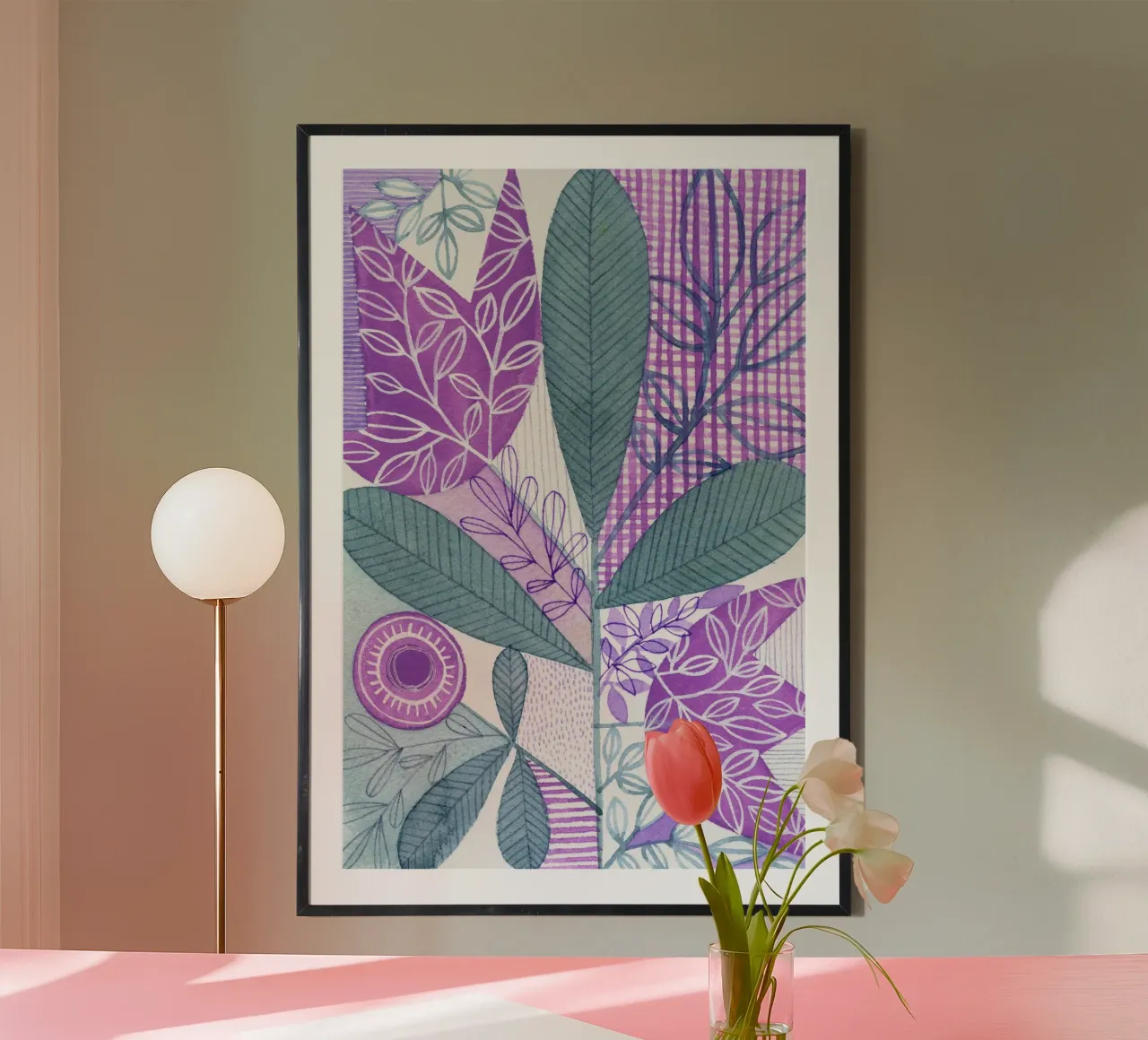 Susan Black - Botanica 04 poster con telaio in alluminio da The Artcircle