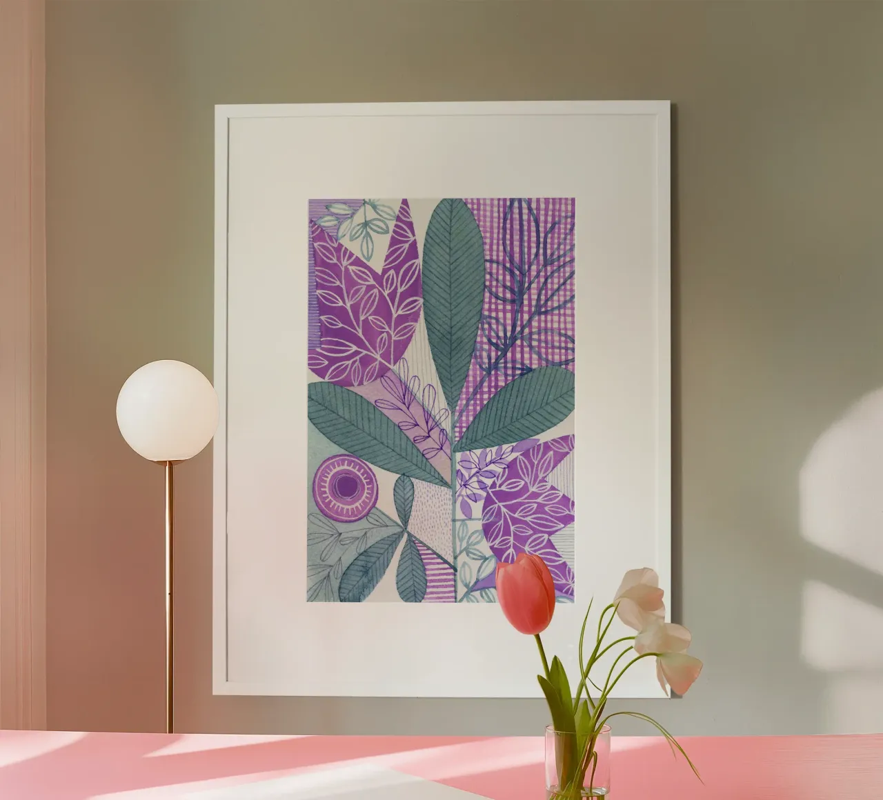 Susan Black - Botanica 04 poster con telaio in alluminio da The Artcircle