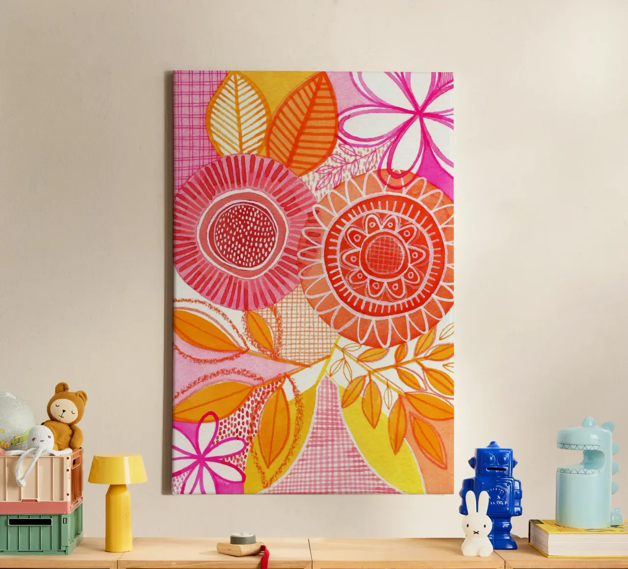 Susan Zwart - Botanisch 06 canvas met Baklijst van The Artcircle