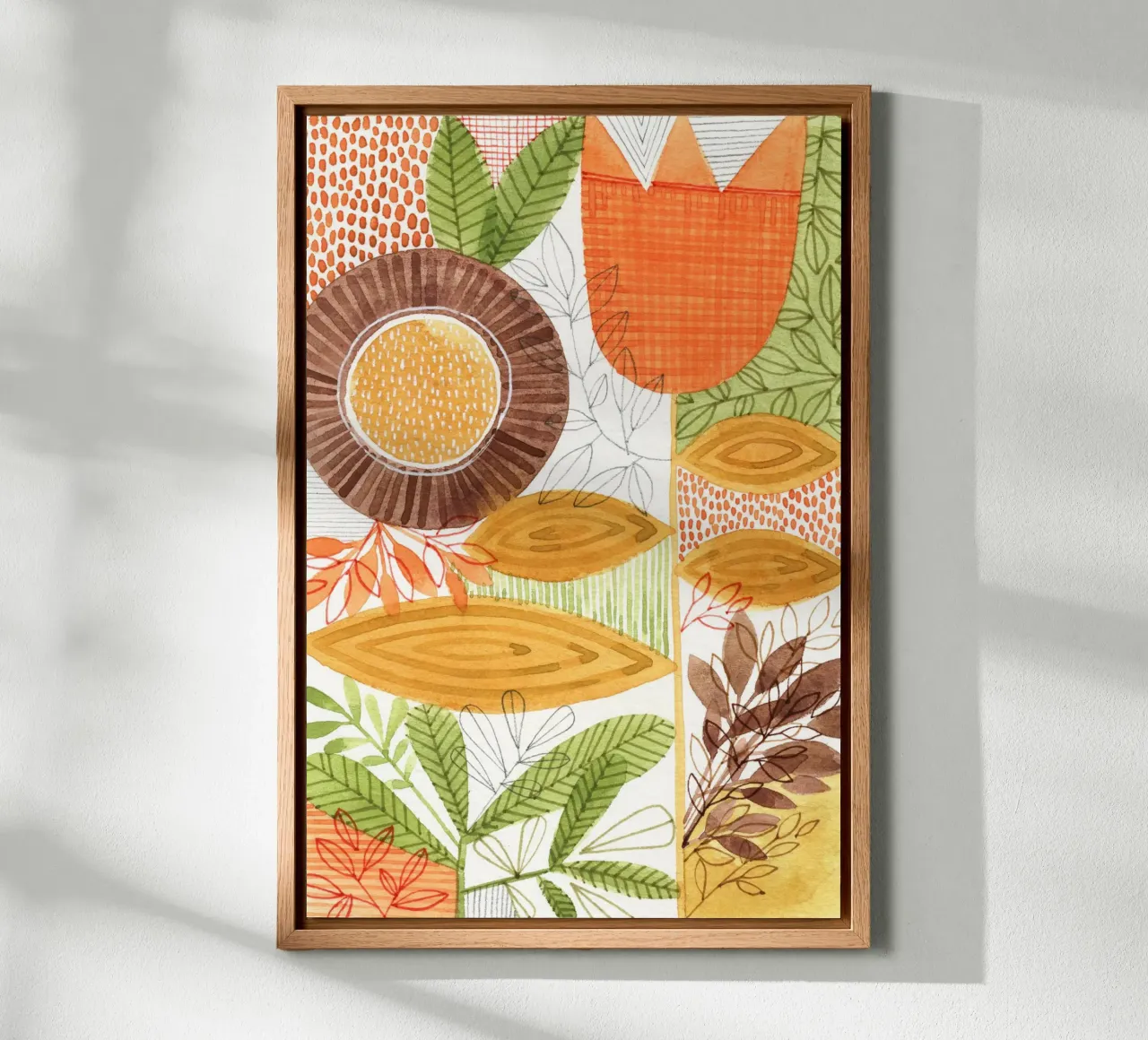 Susan Zwart - Botanisch 08 canvas met Baklijst van The Artcircle