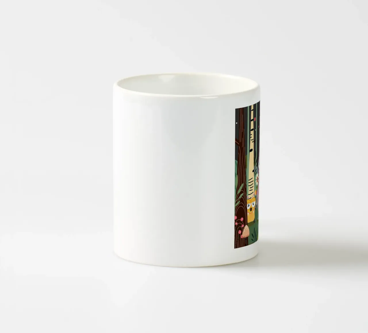 Allegro gruppo di mostri in una foresta magica tazza in ceramica da namosh