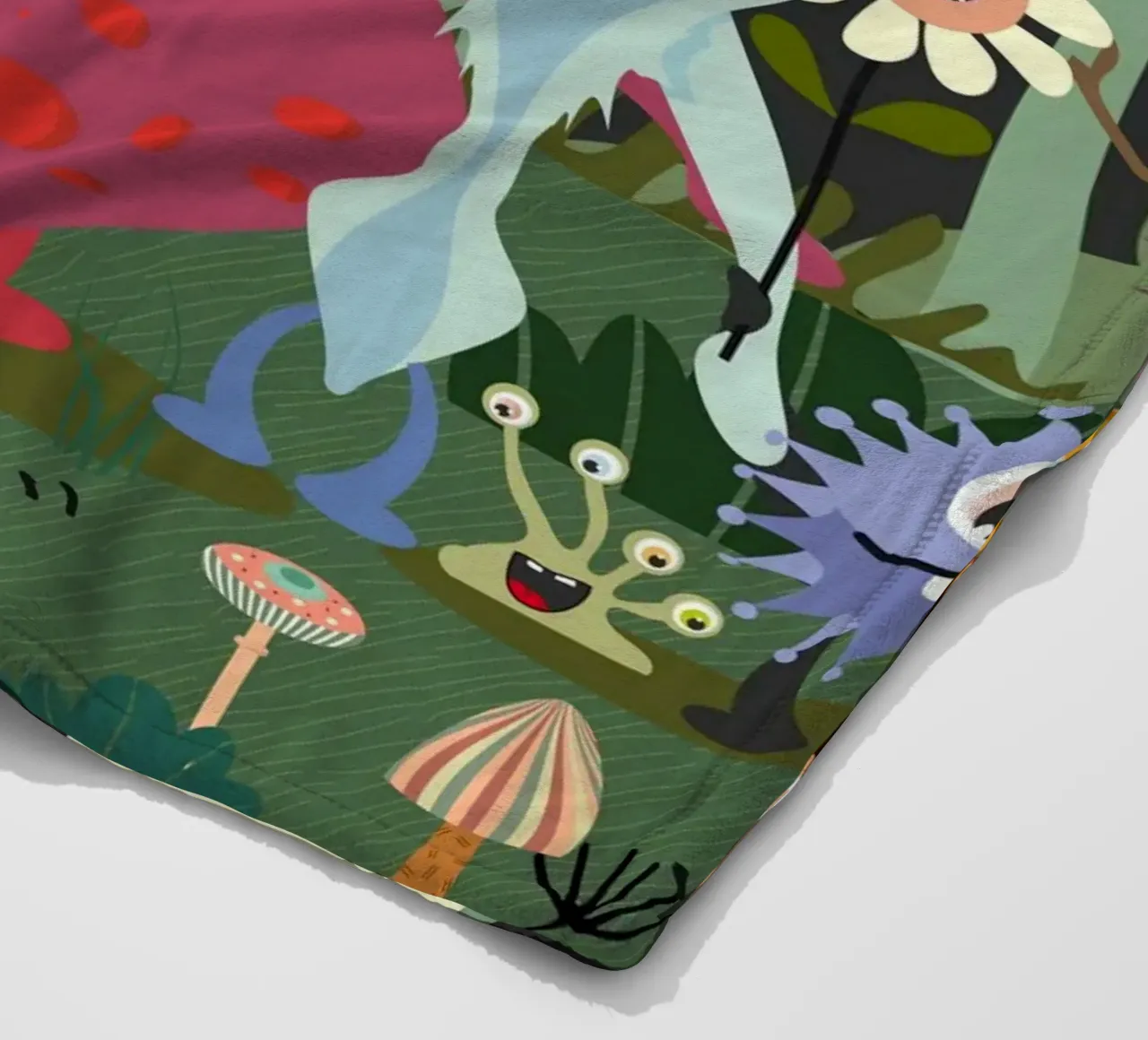 Un groupe de monstres joyeux dans une forêt enchantée plaid polaire de namosh