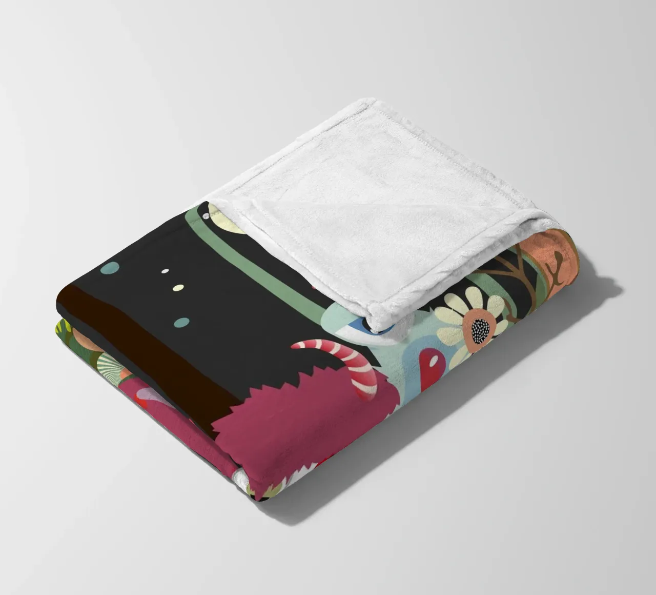 Un groupe de monstres joyeux dans une forêt enchantée plaid polaire de namosh