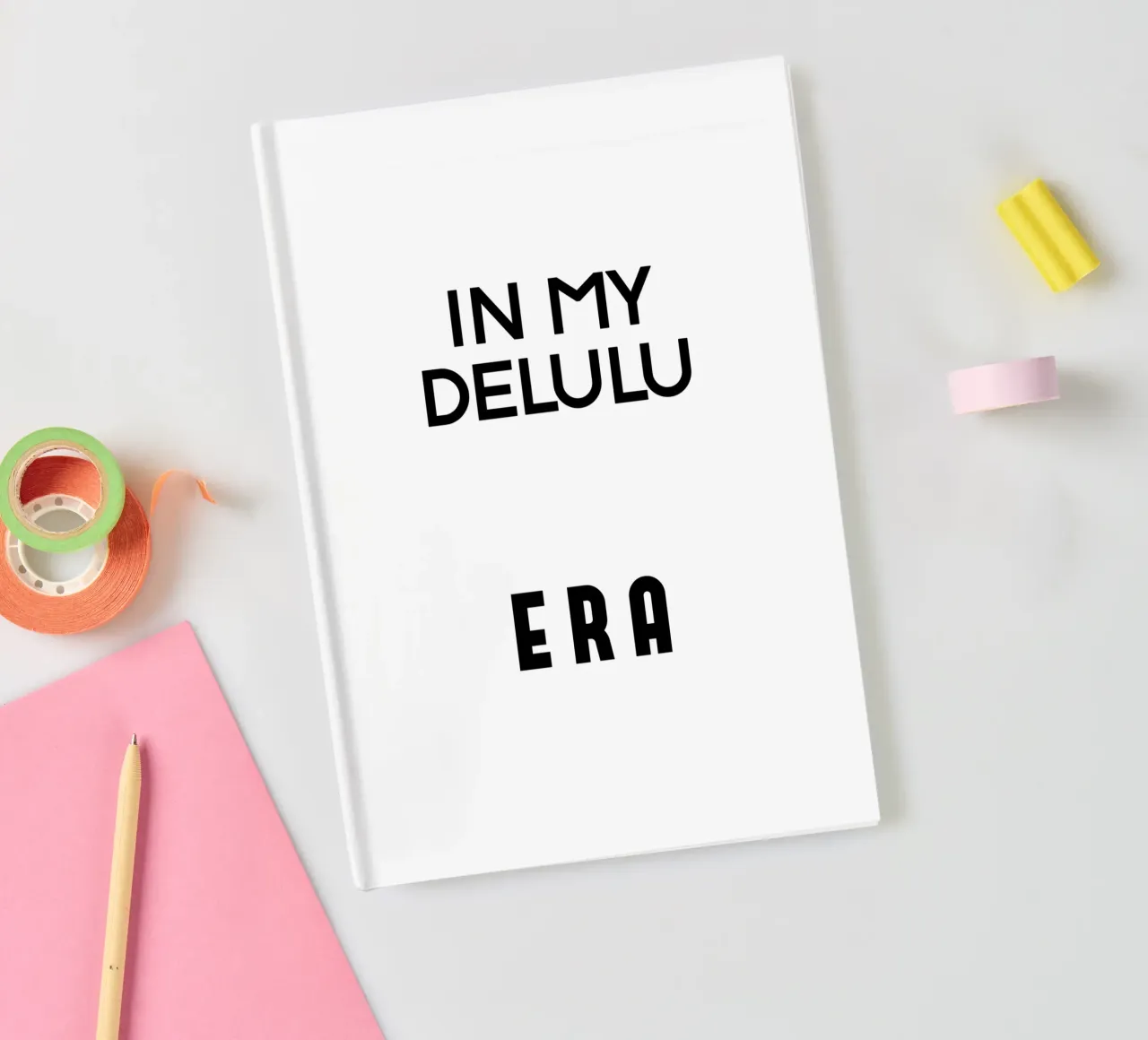 In My Delulu Era Simple Elegant Typography notebook by YV TYPOGRAPHY