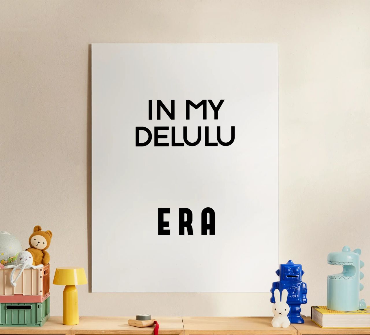In My Delulu Era Tipografia semplice ed elegante plexiglass da YV TYPOGRAPHY