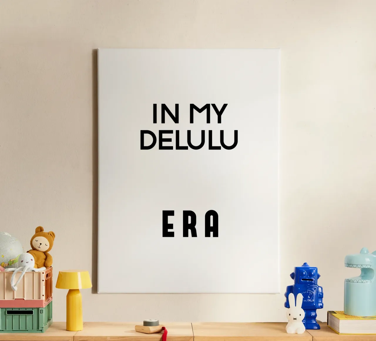 In My Delulu Era Simple Elegant Typography canvas with Floater frame by YV TYPOGRAPHY
