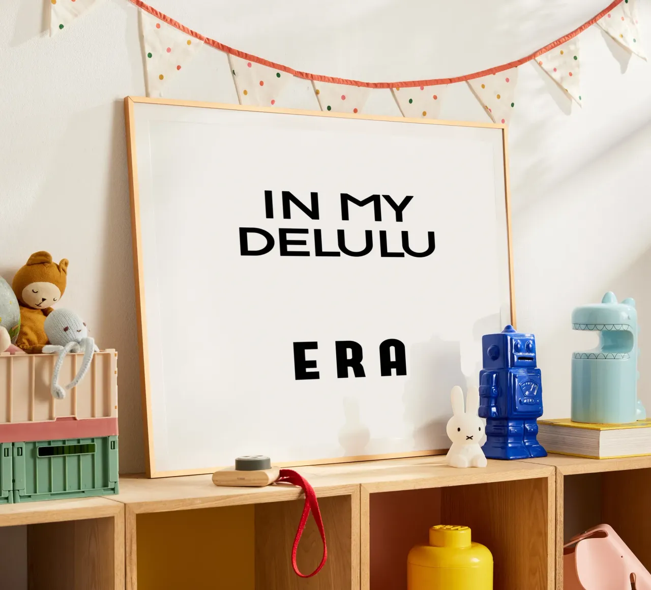 In My Delulu Era Tipografia semplice ed elegante poster con telaio in alluminio da YV TYPOGRAPHY