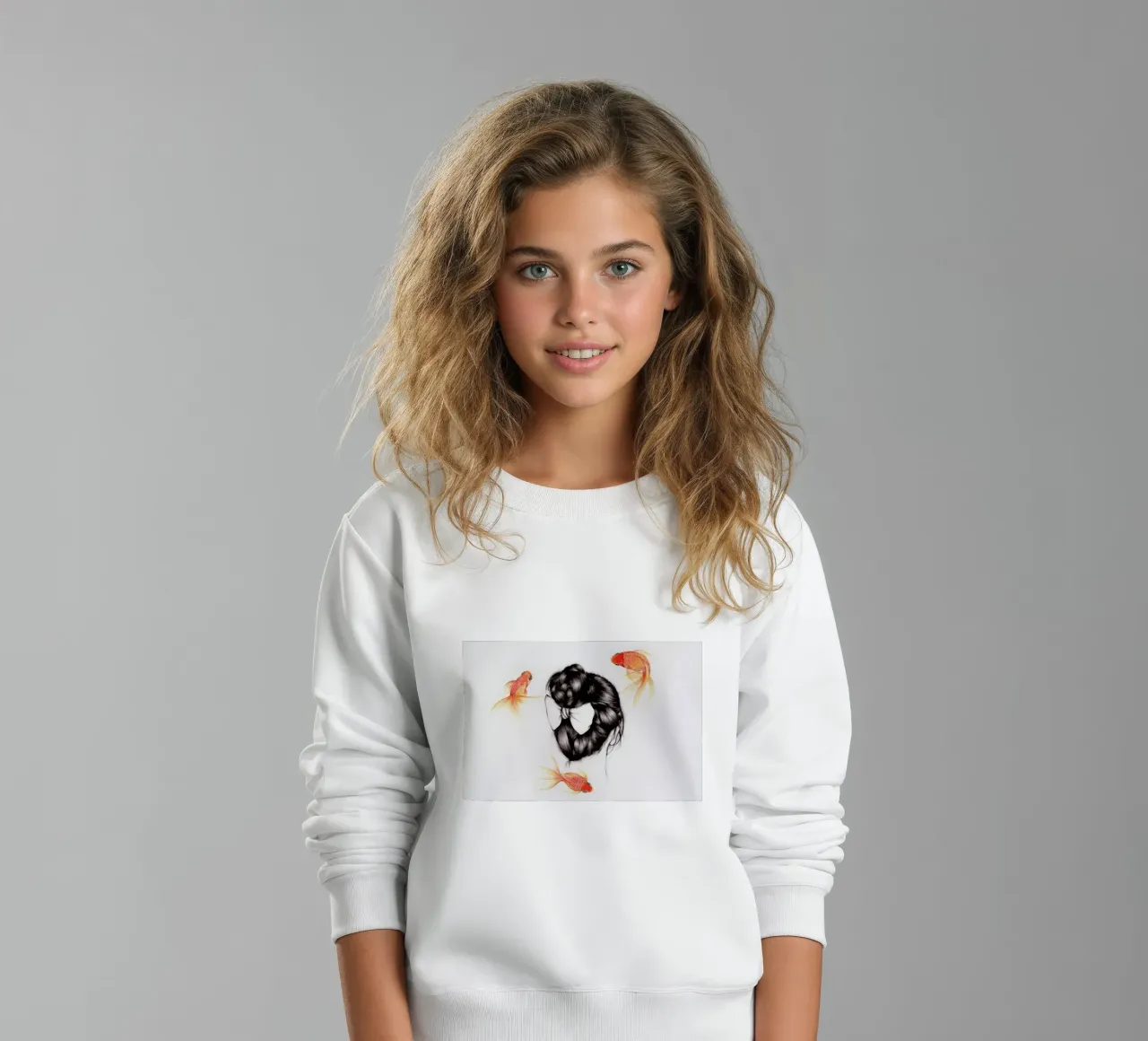 Fish Hair 2 kids sweatshirt by The White Deer