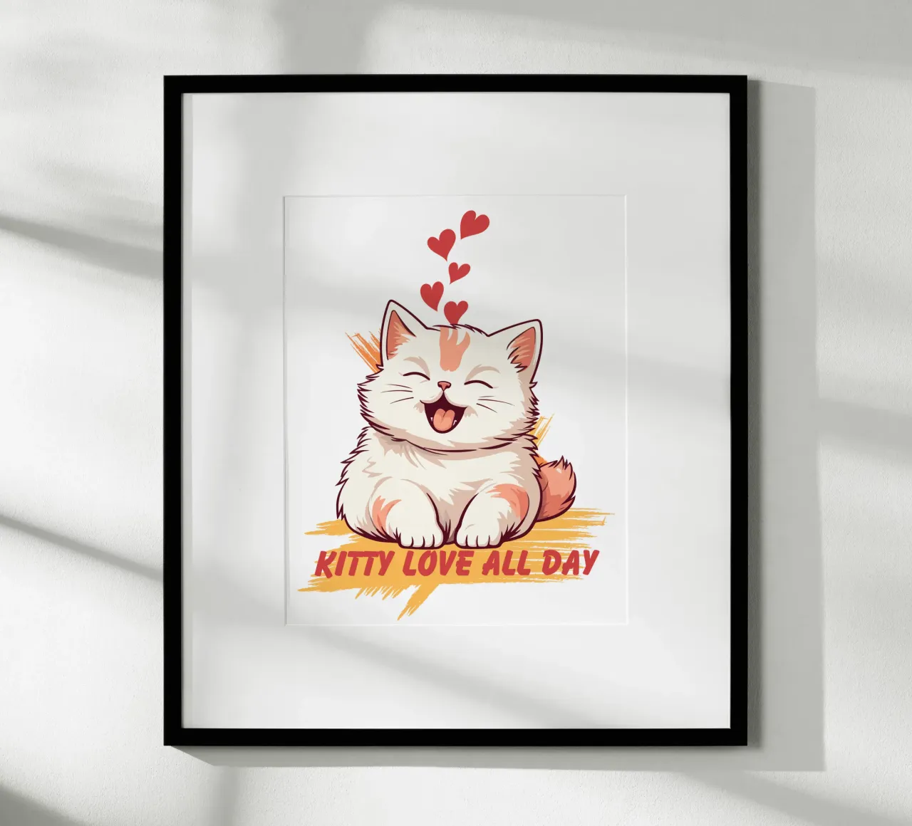 Amore di gattino tutto il giorno poster con telaio in plastica da yukihana