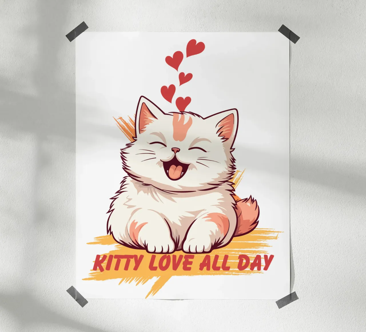 Amore di gattino tutto il giorno poster con telaio in plastica da yukihana