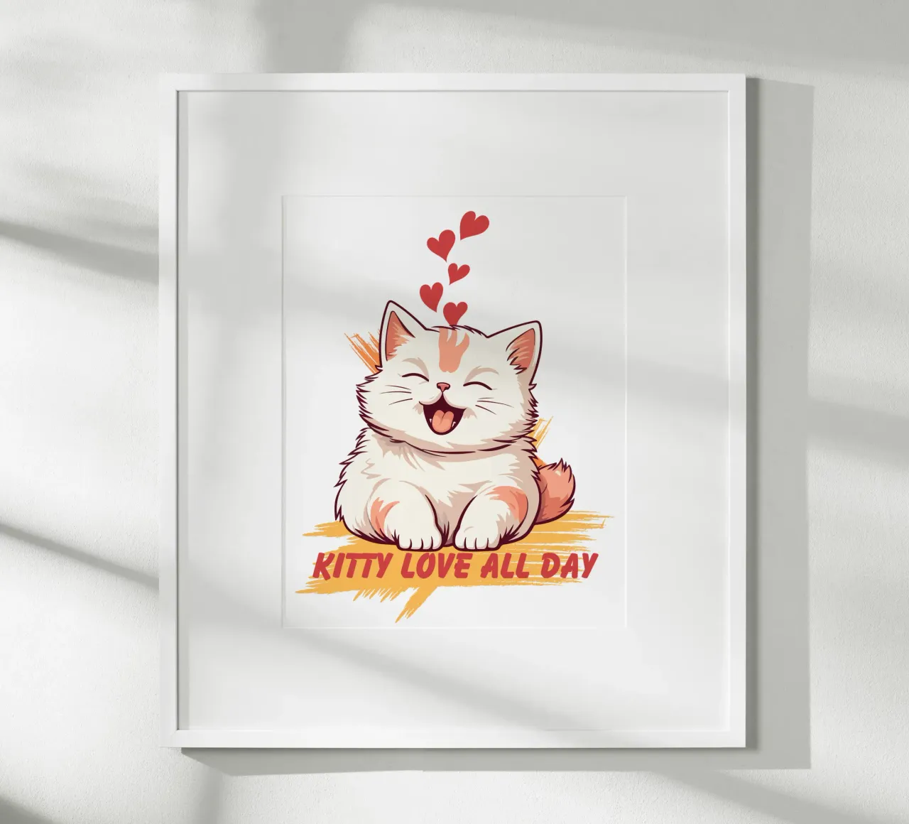 Amore di gattino tutto il giorno poster con telaio in plastica da yukihana