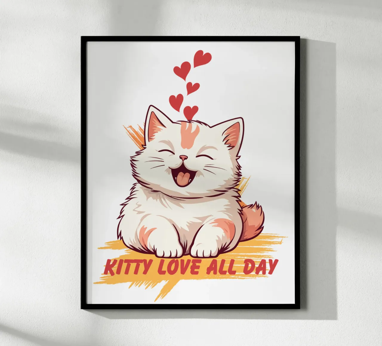 Amore di gattino tutto il giorno poster con telaio in plastica da yukihana