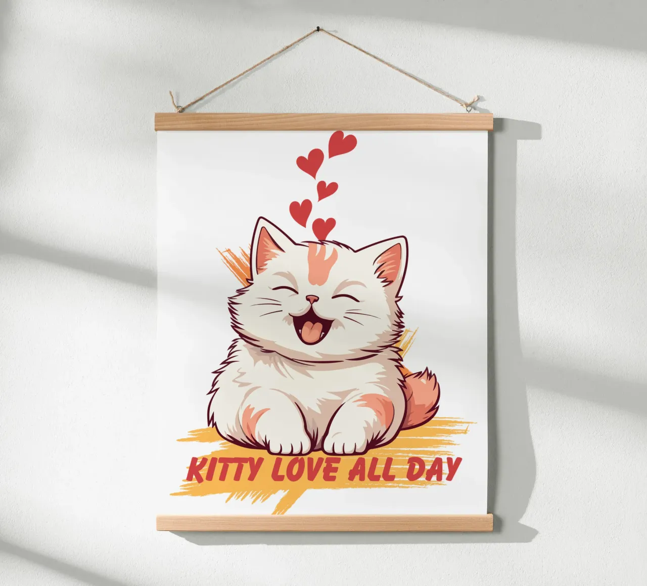 Amore di gattino tutto il giorno poster con telaio in plastica da yukihana