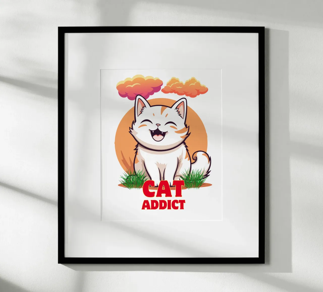 Gatto-dipendente poster con telaio in alluminio da yukihana