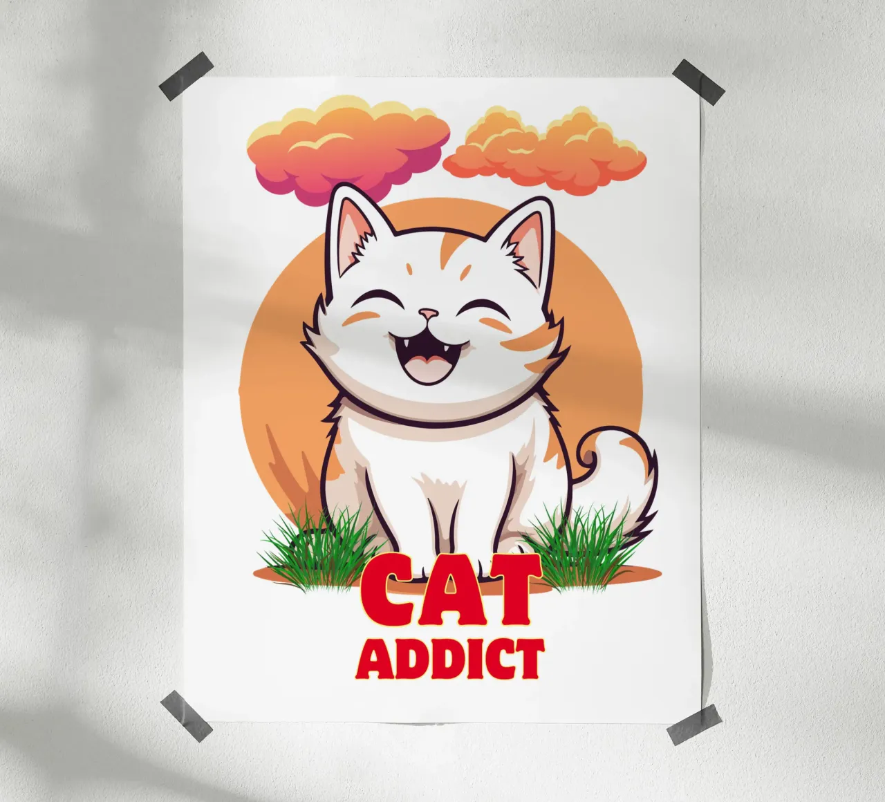 Gatto-dipendente poster con telaio in alluminio da yukihana