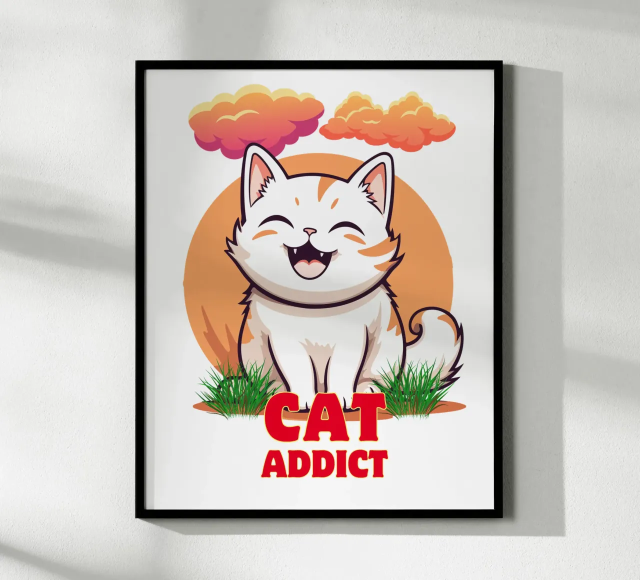 Gatto-dipendente poster con telaio in alluminio da yukihana