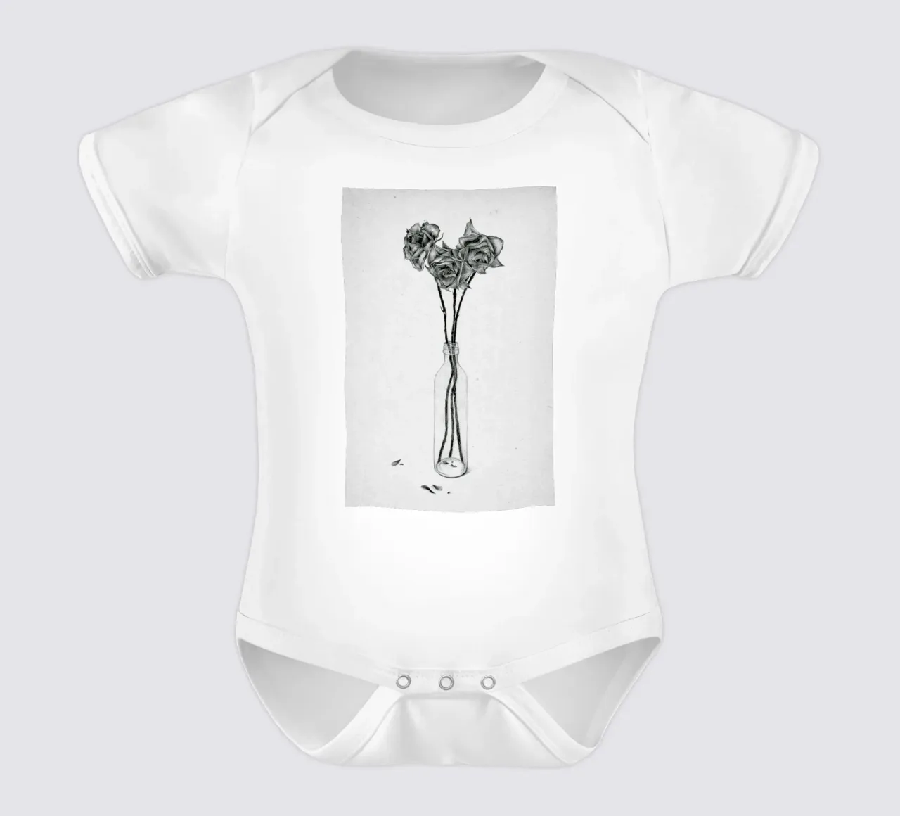Les Fleurs 1 body neonato maniche corte da The White Deer