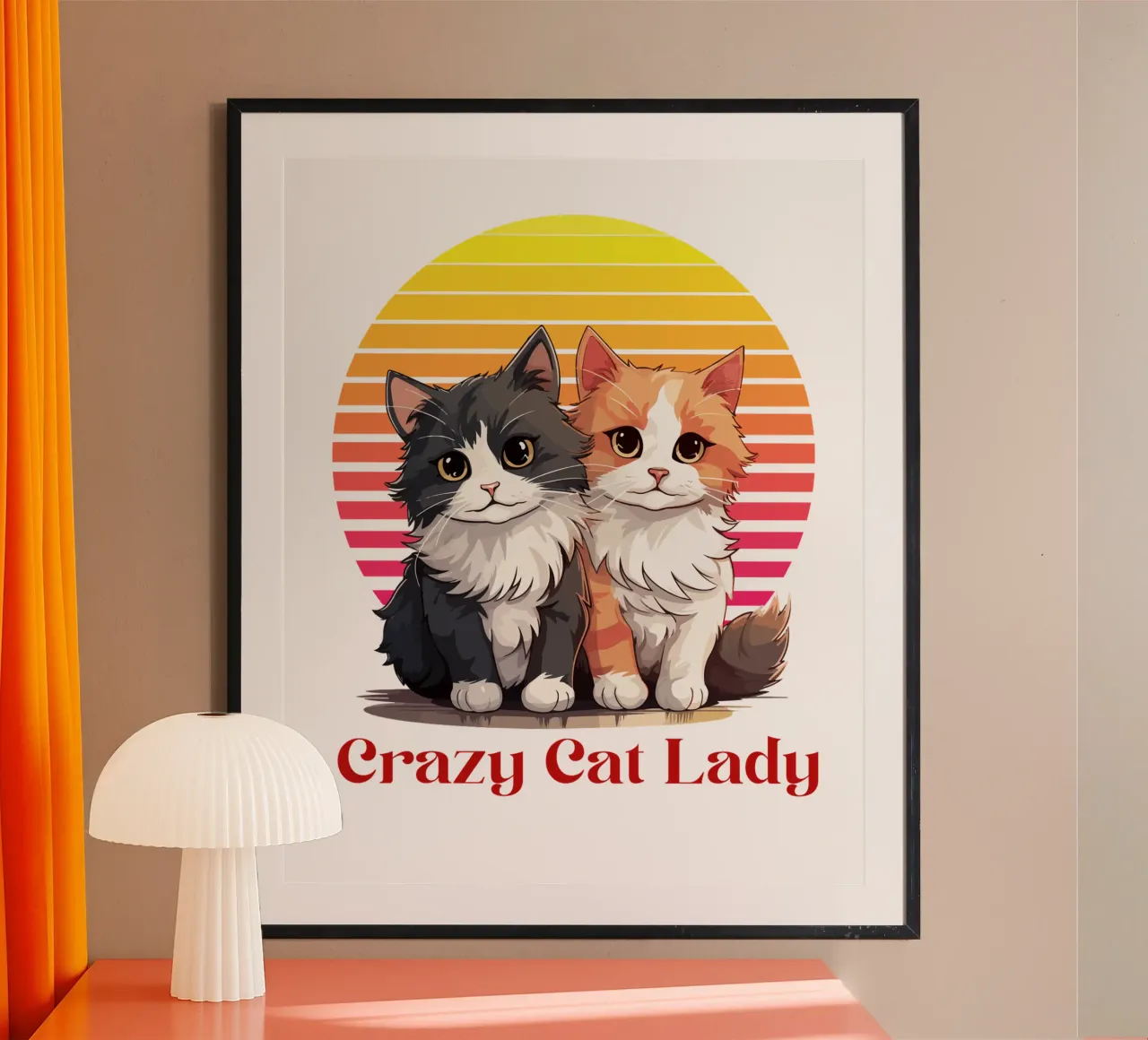 La signora dei gatti pazzi poster con telaio in plastica da yukihana